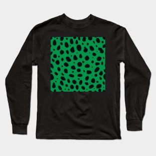 Kelly Green and Black Cheetah Print Animal Print Long Sleeve T-Shirt